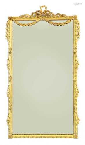 A French giltwood pier mirror,