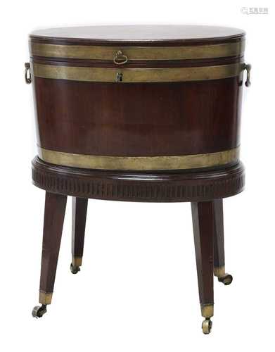 A George lll oval mahogany wine cooler,