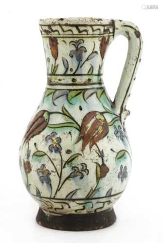 An Ottoman Iznik pottery jug,