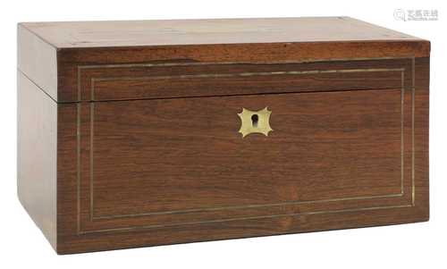 A George III rosewood tea caddy,