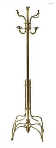 An Edwardian brass hat stand,