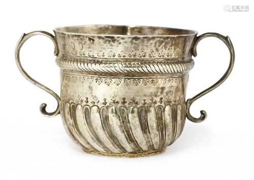 A George I Britannia silver porringer,