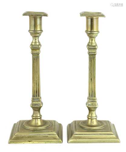 A pair of George III Paktong candlesticks