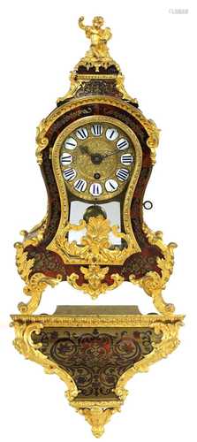 A French Louis XV tortoiseshell, brass and ormolu-mounted br...