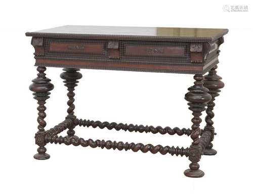 A Portuguese hardwood centre table,