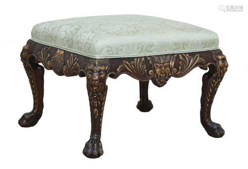 A George II-style mahogany stool,