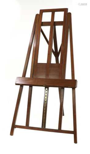 A mahogany adjustable easel,