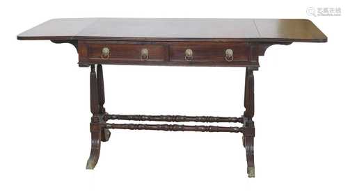 A Bengal rosewood 'Sheesham wood' sofa table,