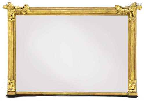 A Regency giltwood overmantel mirror,