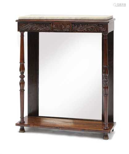 A small rosewood console table,