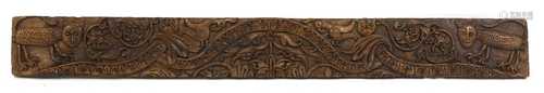 An Indian carved wood panel,