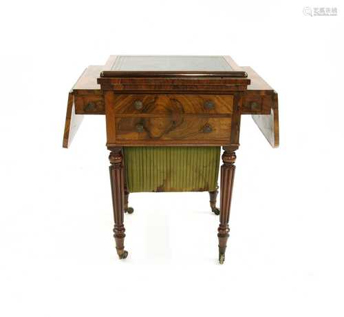 A George IV rosewood worktable,