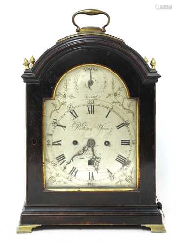 A George III mahogany bracket clock,