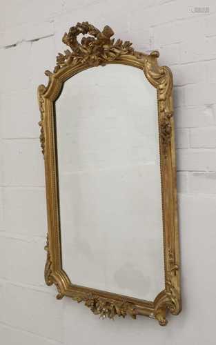 A French Louis XVI-style giltwood mirror,