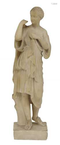 A grand tour carved alabaster figure,