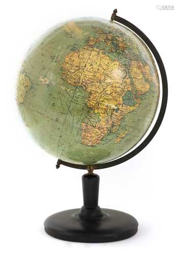 A German twelve-inch terrestrial globe,