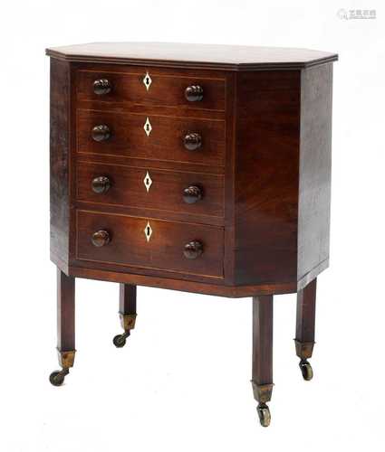 A George III strung mahogany wine cooler,