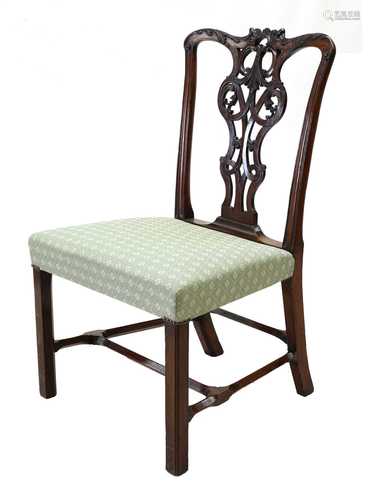 A Chippendale period mahogany single chair,