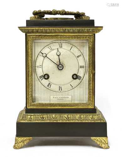 A French gilt-bronze carriage clock,