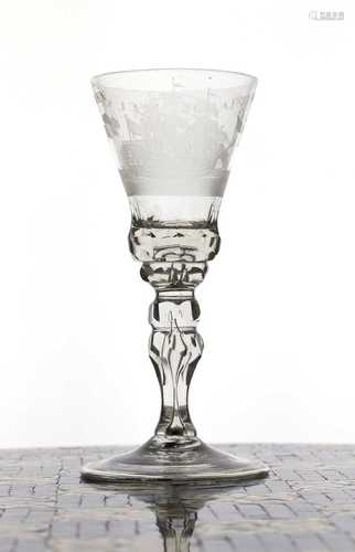 A Dutch engraved drinking glass,