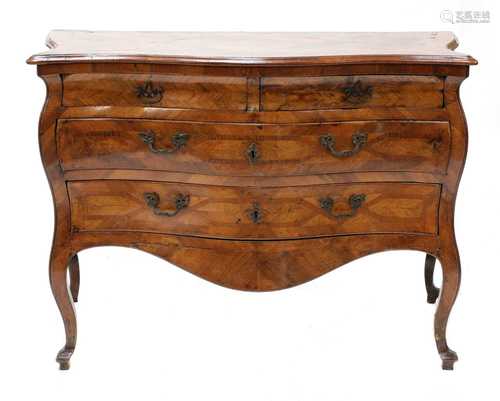 An Italian walnut commode,