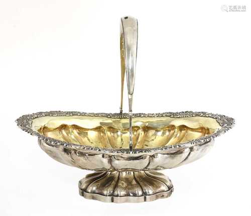 A large Russian silver basket,