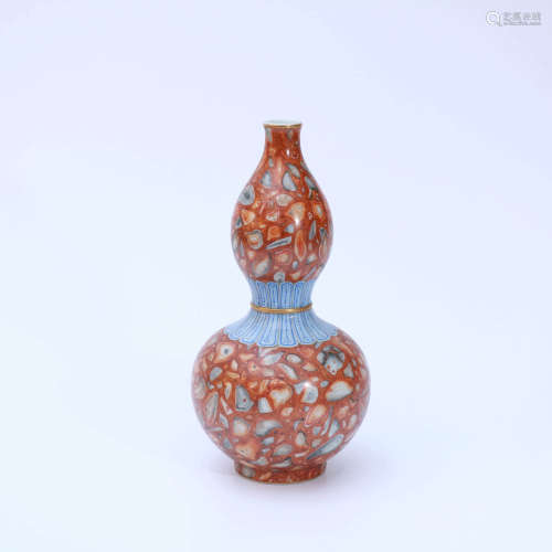 A Stone Grain Glaze Gourd-shaped Double-gourd Vase