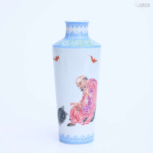 An Enamel-colored Porcelain Vase with Figures Painting