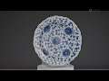 CHINESE BLUE AND WHITE LOBED PORCELAIN DISH, 18th CENTURY