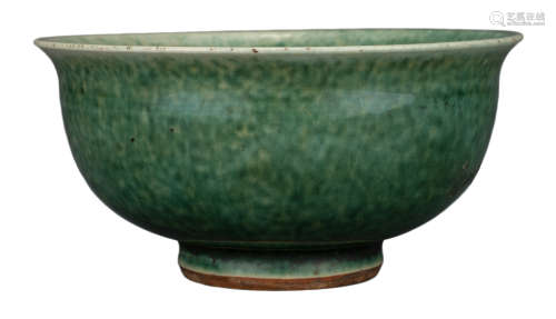 CHINESE COPPER-GREEN GLAZED PORCELAIN BOWL, QING DYNASTY, 18...