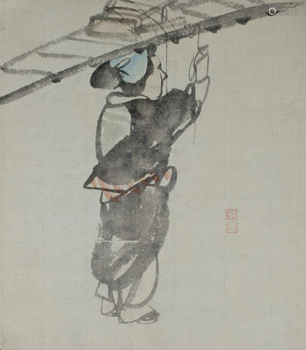 FINE JAPANESE SHIJO SCHOOL DRAWING BY DOZAN, LATE EDO PERIOD