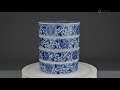 CHINESE BLUE AND WHITE PORCELAIN TIERED SWEET BOX, QIANLONG ...