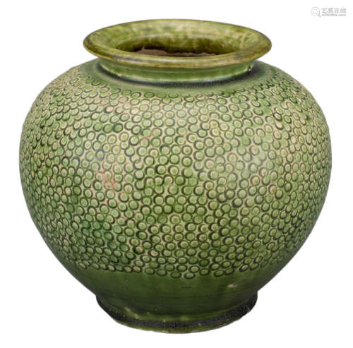 CHINESE GREEN-GLAZED JAR, TANG DYNASTY