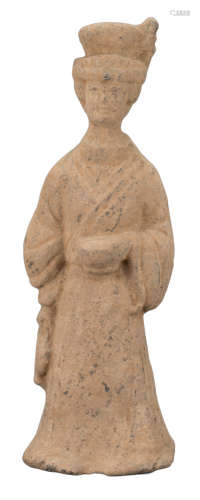 CHINESE HAN SICHUAN POTTERY FIGURE OF A LADY
