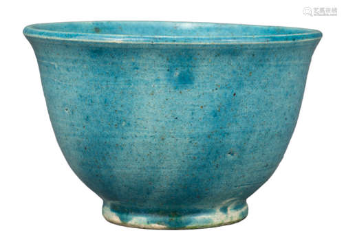 CHINESE TURQUOISE-GLAZED PORCELAIN BOWL, LATE MING DYNASTY, ...