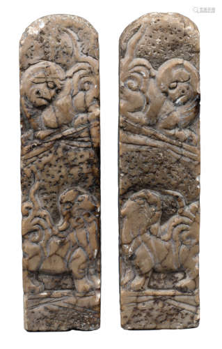 PAIR OF CHINESE CARVED SOAPSTONE SEALS