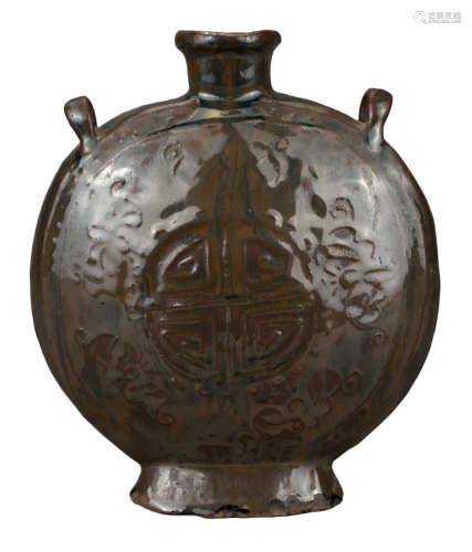 CHINESE SONG / MING DYNASTY STONEWARE MOON FLASK