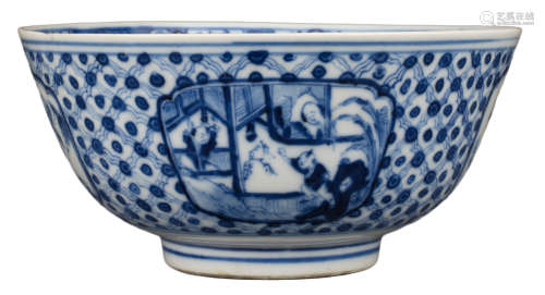CHINESE BLUE AND WHITE PORCELAIN BOWL, 19th CENTURY