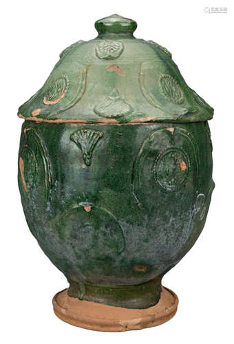 LARGE CHINESE SONG / YUAN DYNASTY GLAZED BUDDHIST JAR