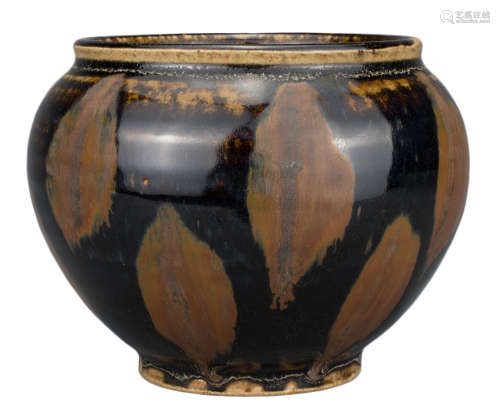 CHINESE HENAN RUSSET SPLASHED BLACK GLAZED JAR