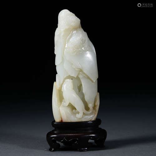 A Dragon&Tiger Carved White Jade Ornament