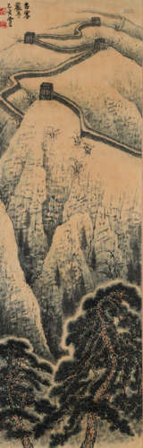 A Chinese Winter Painting Scroll, Bai Xueshi Mark