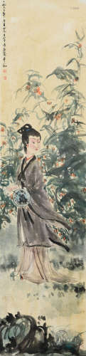 A Chinese Ladies Painting Scroll, Fu Baoshi Mark