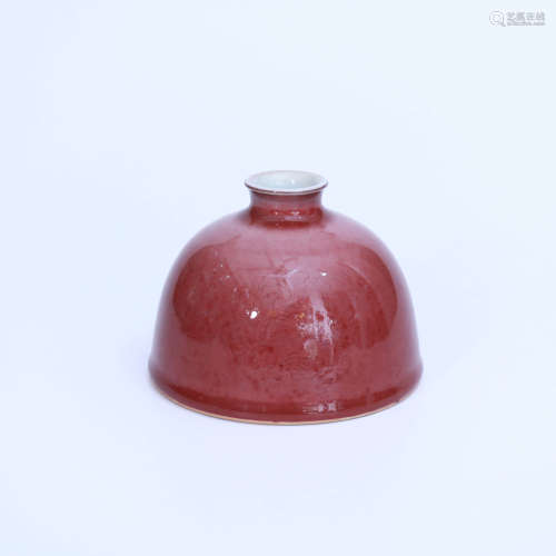 A Cowpea Red Glaze Porcelain Beehive Waterpot