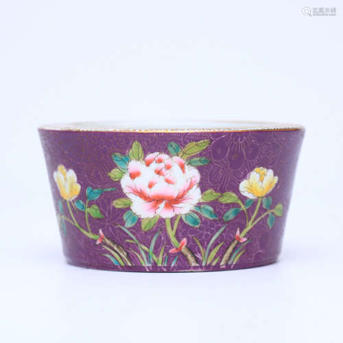 An Eggplant-purple Floral Porcelain Washer