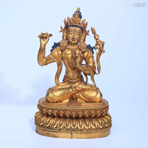 A Gilt-bronze Statue of Vajrapani Bodhisattva