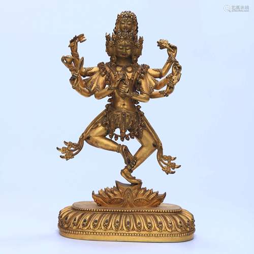 A Gilt-bronze Statue of Yoga Lady