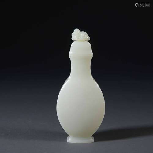 A White Jade Vase with Ruyi Cover