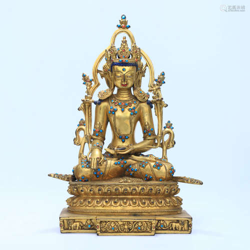 A Gilt-bronze Statue of Ratnasambhava