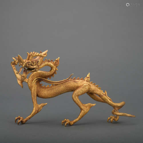 A gold dragon ornament
